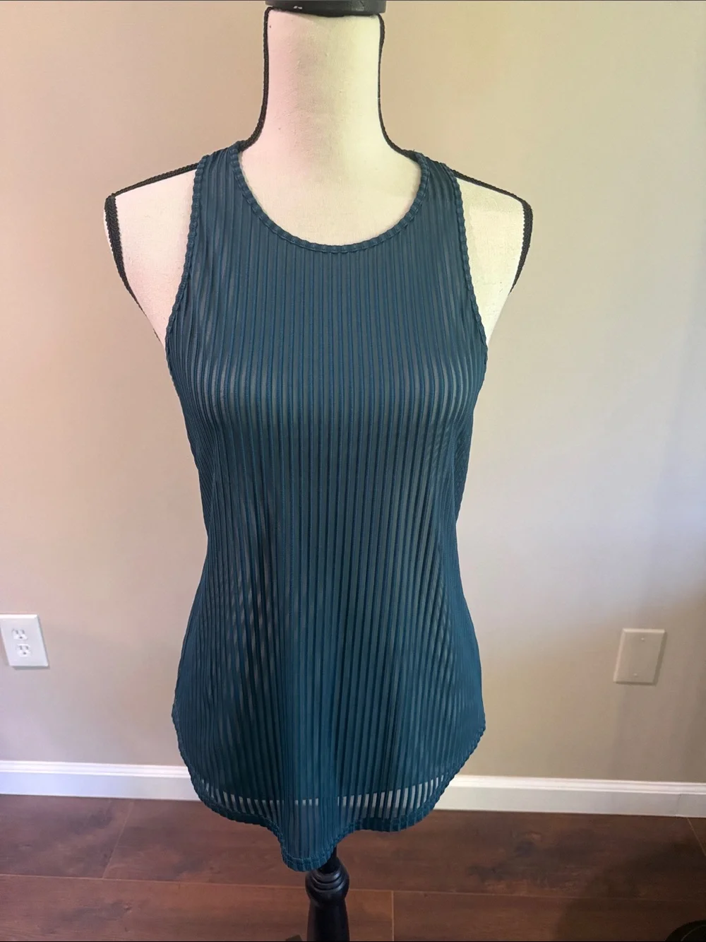 Alo Yoga Essence Teal Ribbed Racerback Tank Size Small